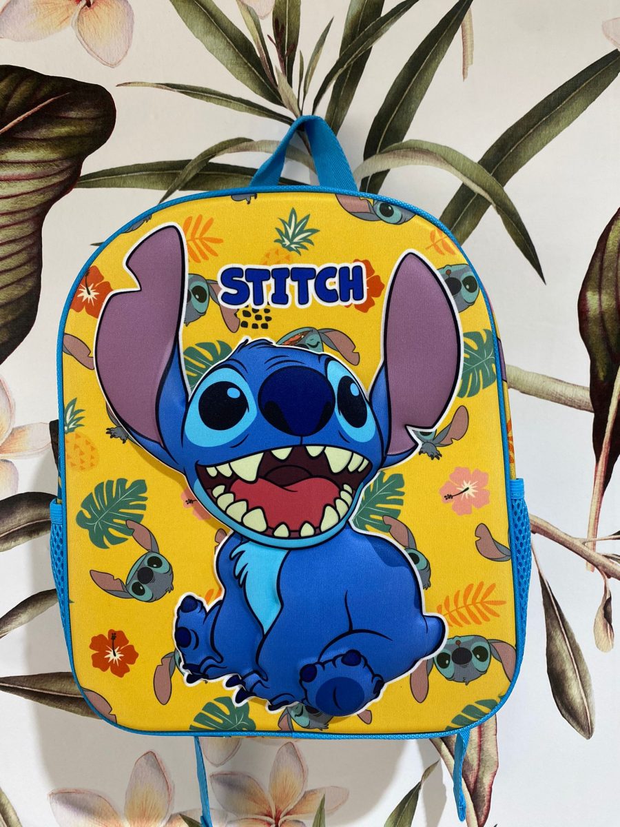 Mochila 3D de Stich amarilla 31cm