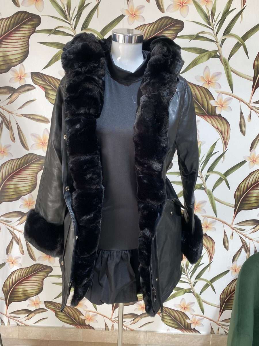 Parka de Polipiel con pelo desmontable
