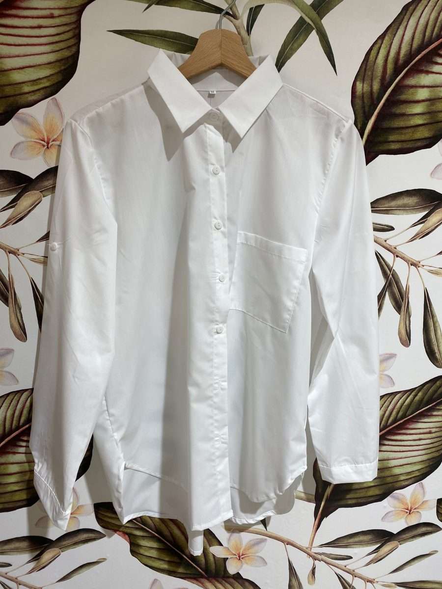 Camisa Blanca Clásica con Bolsillo 3350