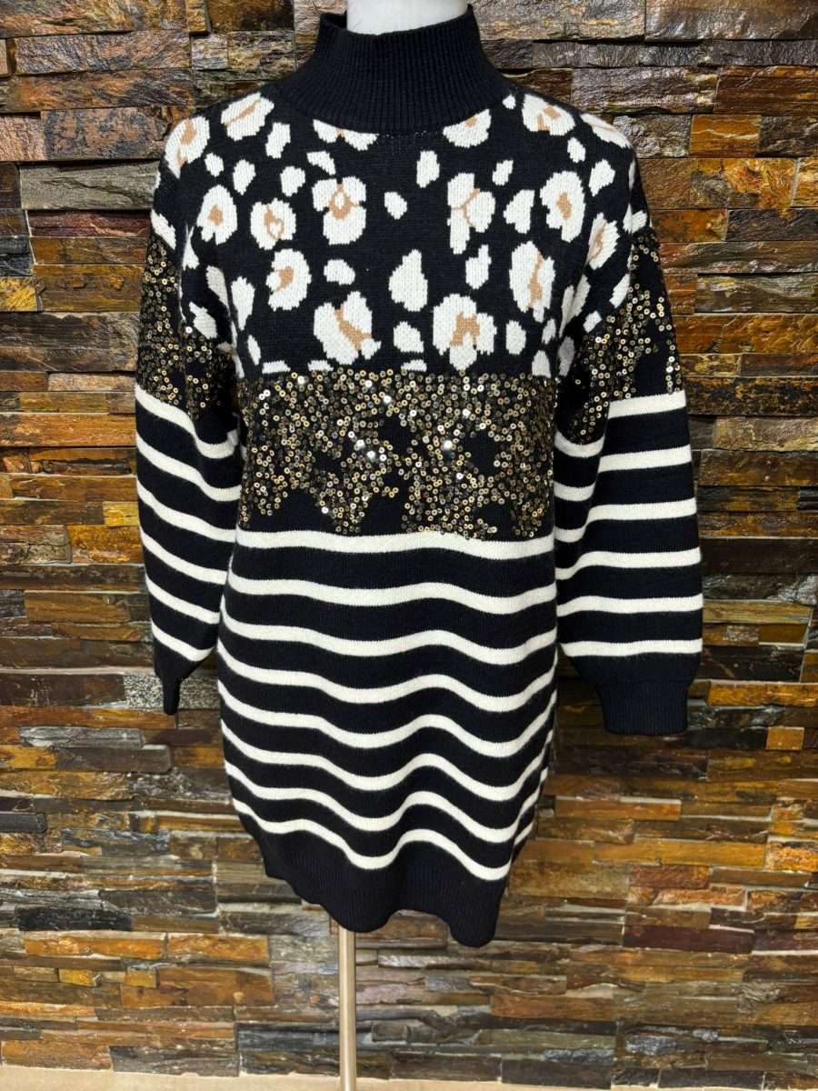 Vestido Rayas y Lentejuelas