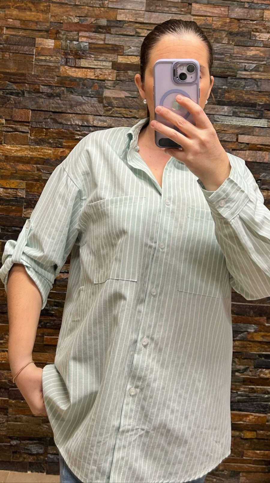 Camisa Verde de Rayas - Imagen 2