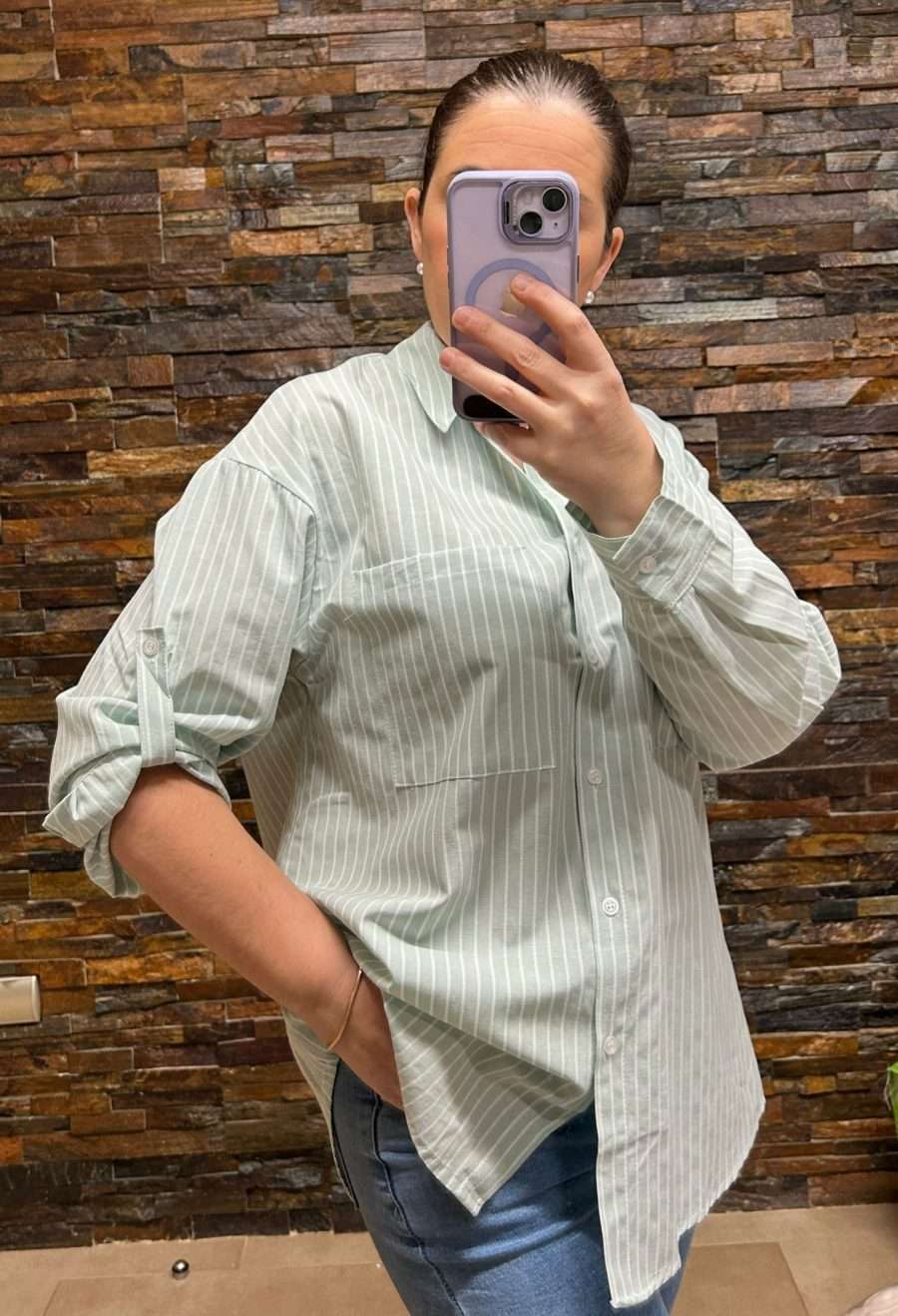 Camisa Verde de Rayas