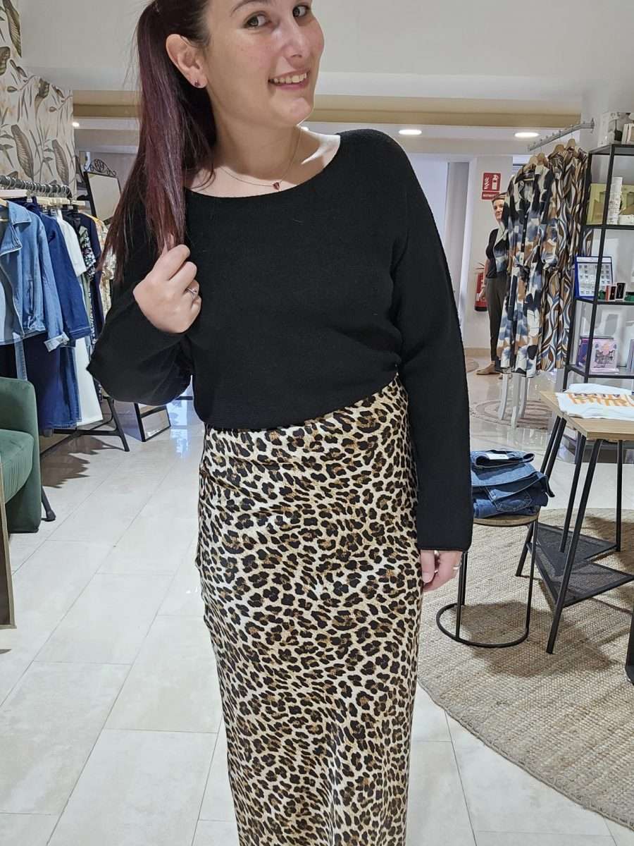FALDA SATINADA LEOPARDO - Imagen 5