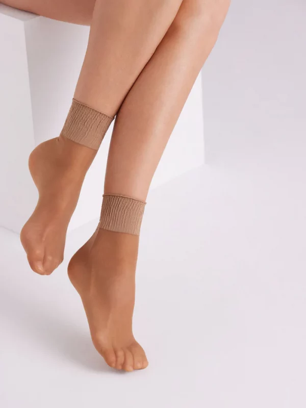 Pack 2 medias tobillera 20 denier beige