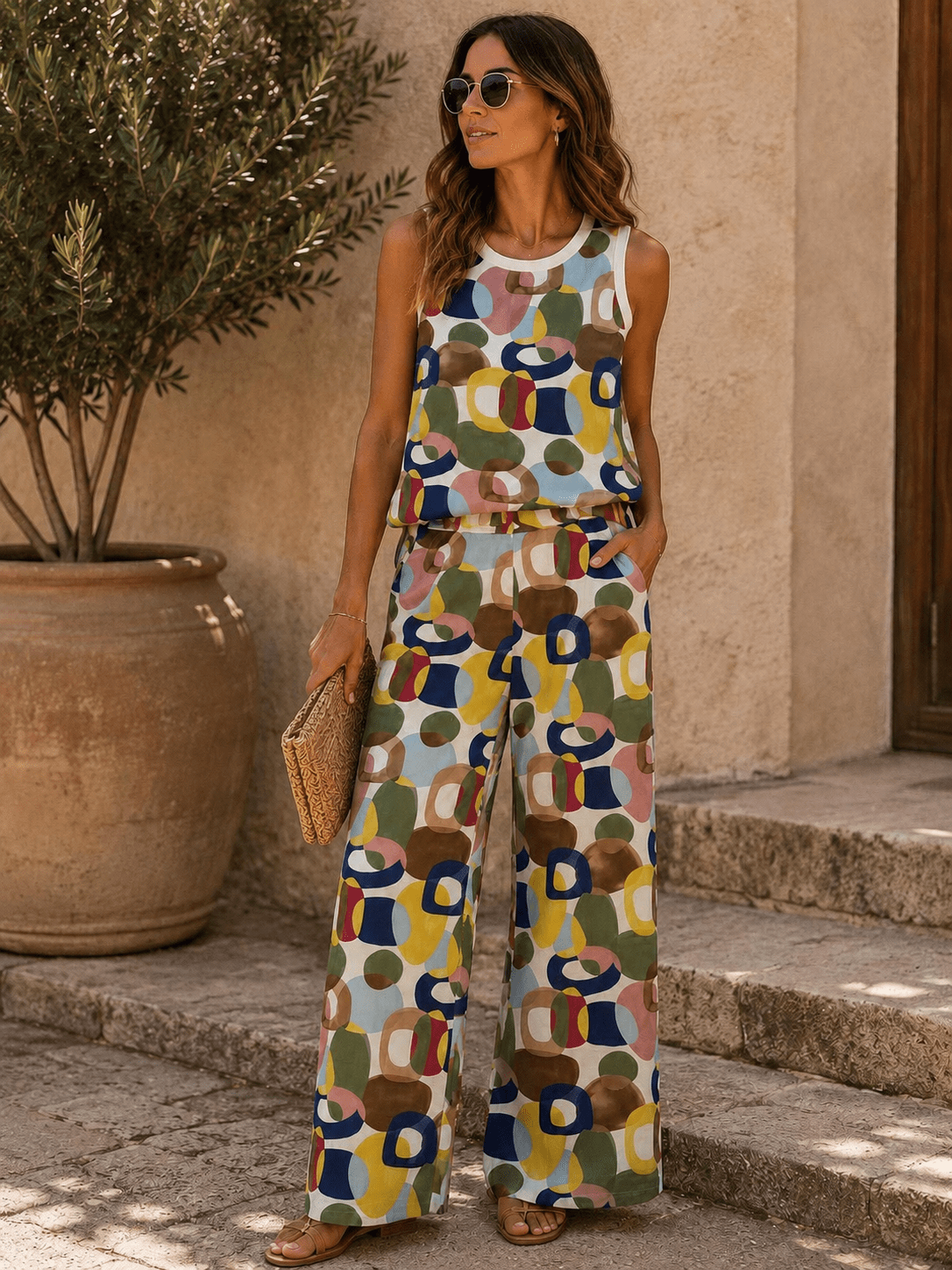 Tienda de Ropa en Orihuela y la Aparecida Conjunto de Mujer Estampado Geométrico Multicolor